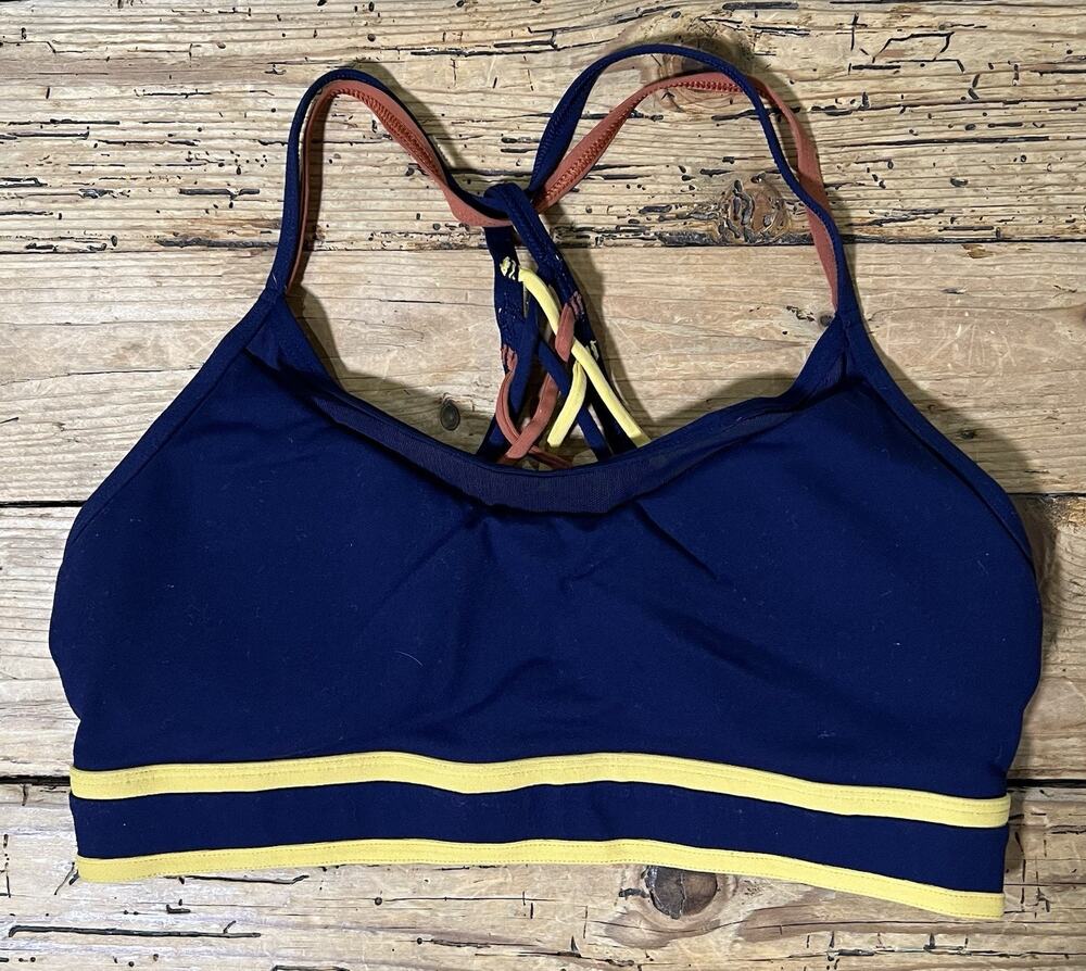Lorna Jane Women’s Size M Navy Lattice Back Sports Bra *Padded